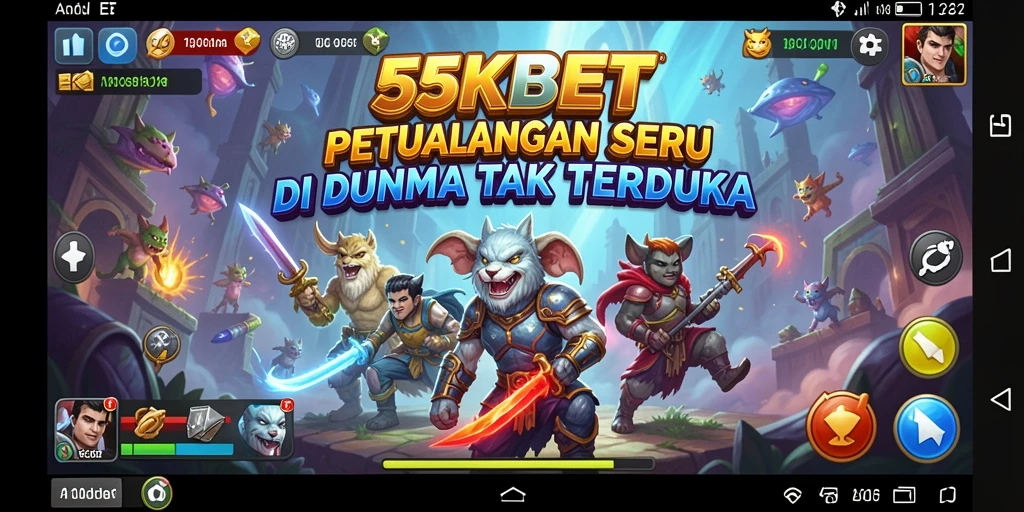 Tampilan gameplay menegangkan di dunia petualangan 55KBET.