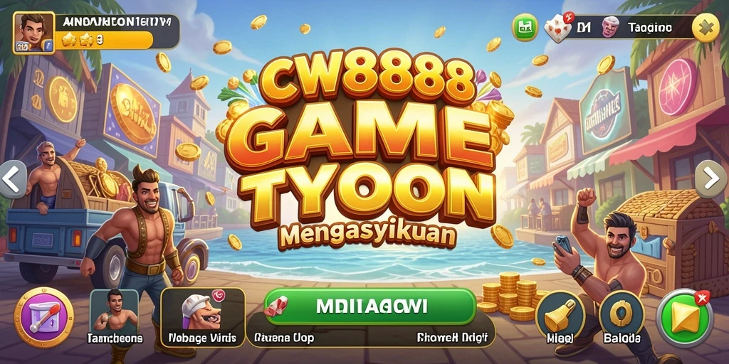 Tampilan gameplay menarik dari CW8888 yang menunjukkan manajemen usaha secara seru.