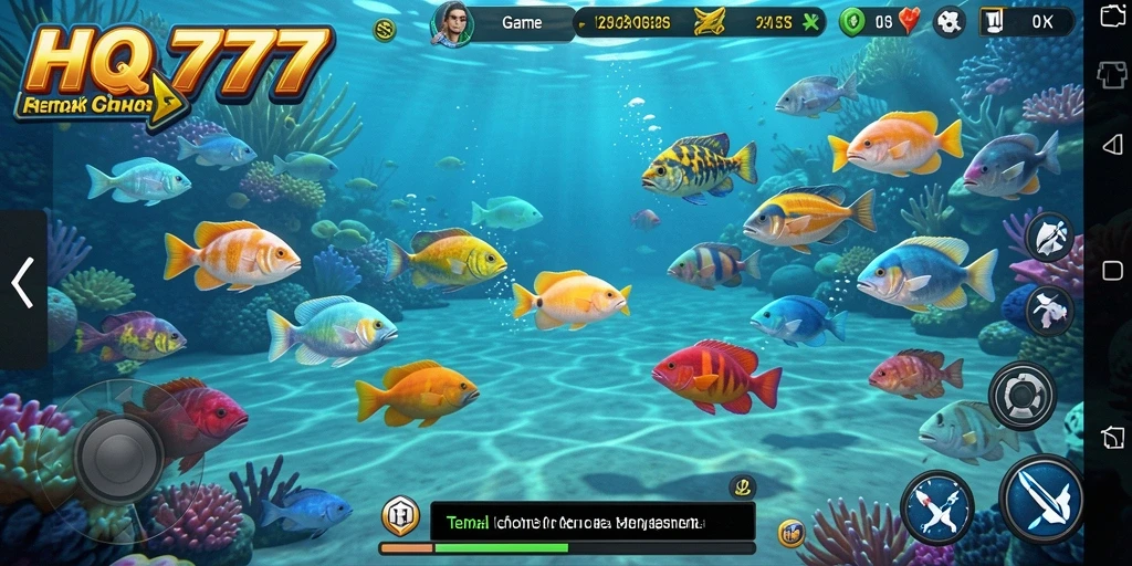 Tangkapan layar dari gameplay seru Tembak Ikan di HQ777.