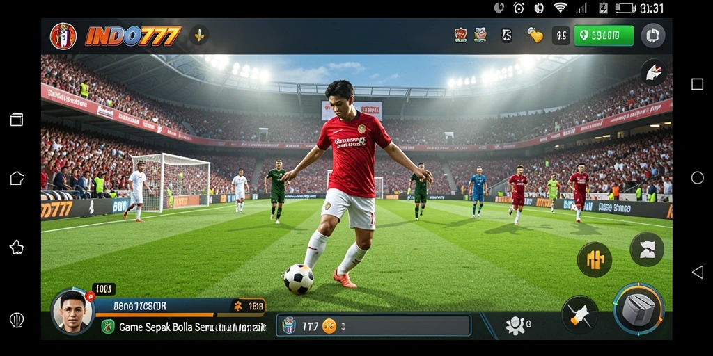 Tampilan gameplay seru dalam permainan sepak bola INDO777.