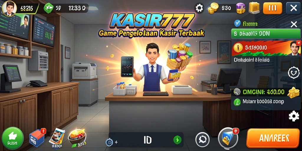 Tampilan gameplay KASIR777 saat mengelola transaksi.