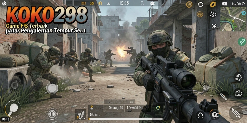 Tampilan gameplay seru di KOKO288 dengan aksi tembak-menembak.