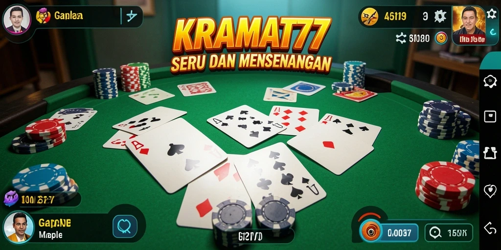 Tampilan gameplay seru dalam KRAMAT77 dengan kartu Gaple.