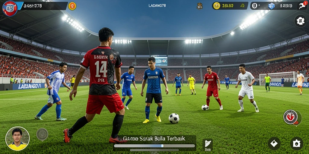Tampilan gameplay seru dari LADANG78, menikmati aksi sepak bola.