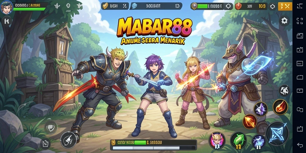 Tangkapan layar gameplay MABAR88 menampilkan aksi seru dalam dunia anime.
