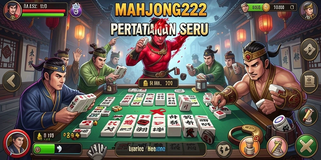 Tampilan gameplay seru dari MAHJONG222 dalam pertarungan yang mendebarkan.
