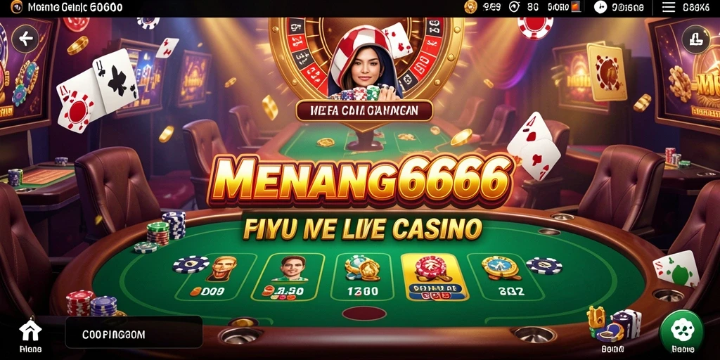 Tampilan gameplay MENANG666 dengan dealer live dan suasana kasino yang autentik.