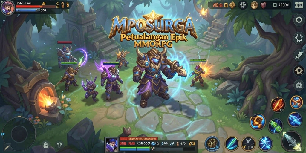 Screenshot gameplay MPOSURGA yang menampilkan pertempuran epik dan petualangan.