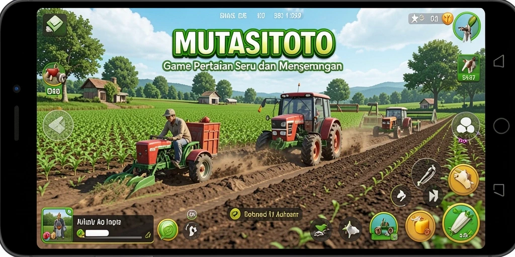 Tampilan gameplay MUTASITOTO dalam aktivitas bertani.