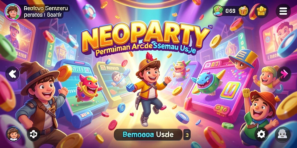 Screenshot gameplay NEOPARTY menampilkan aksi seru dari permainan Arcade.