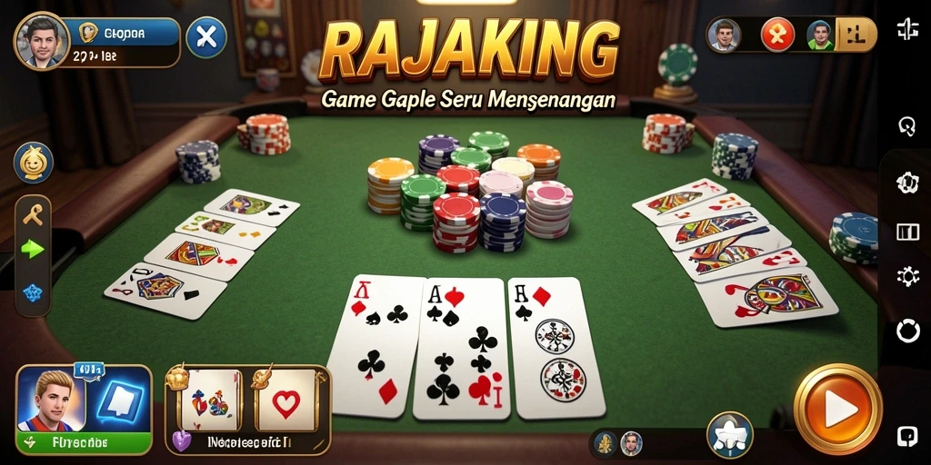 Tampilan utama gameplay RAJAKING yang mendebarkan dan seru.