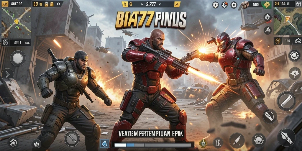 Tampilan aksi mendebarkan dalam gameplay Battle Royale SIA777.