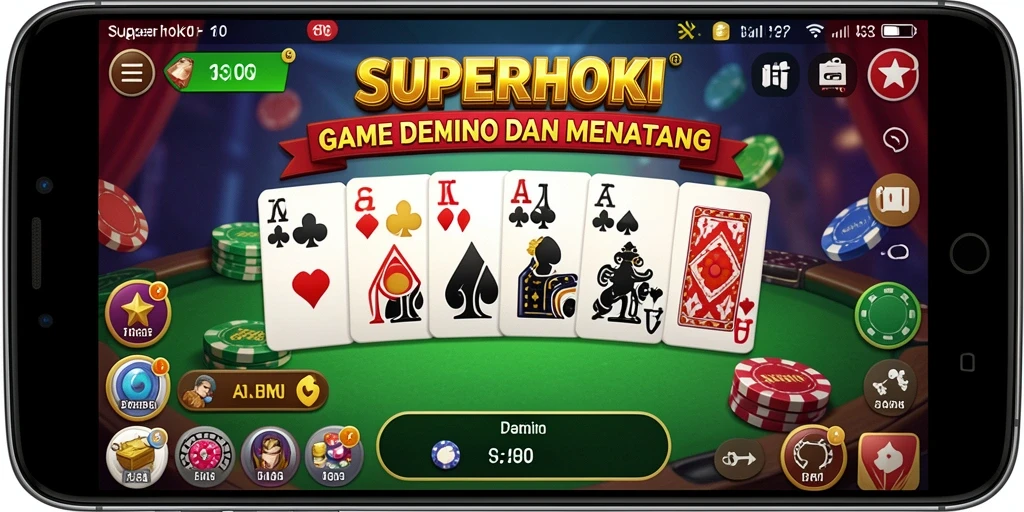 Gameplay seru dari SUPERHOKI yang menampilkan pemain sedang berlomba dengan Domino.